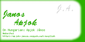 janos apjok business card